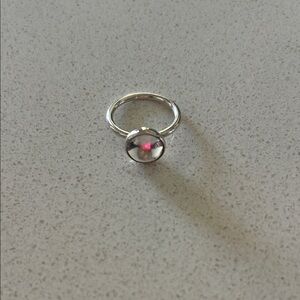 Authentic Pandora Silver Poetic Droplet Clear Silver Stone Size 7
